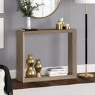 Hudson&Canal - Console Osmond 91 cm de largeur - Chêne gris vieilli-Fini en chêne gris vieilli aspect bois