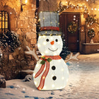 Outsunny - Décoration de Noël bonhomme de neige lumineux avec 56 lumières LED - Blanc-Les lumières LED blanc chaud à travers un tissu chatoyant et vibrant créent une lueur captivante  