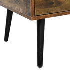 HOMCOM - Table basse avec rangement et tiroir - brun rustique-Matériau : Panneau de particules, bois de caoutchouc