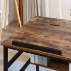 HOMCOM - Table à dessin réglable avec étagère de rangement - 47,25 po L x 23,5 po l x 29,5 po H - brun rustique-Fabriqué en acier et en panneau de particules pour une construction solide 