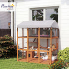 PawHut - Enclos pour chat extérieur 70,9 po L x 47,2 po l x 80,7 po H - orange-Peut accueillir 2 à 4 chats, idéal pour les foyers avec plusieurs chats 