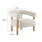 Modway - Sable Tissu rembourré Fauteuil - Ivory Natural-Coussin de siège surdimensionné