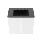 Modway - Bryn Fixation murale de 30" Vanette de salle de bain - Blanc Noir-Portes à fermeture douce