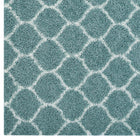 Modway - Solvea Treillis marocain Tapis Shag de 8 pi l x 10 pi L - Bleu aqua et ivoire-100% polypropylène