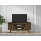 Manhattan Comfort - Meuble TV Marcus 53,14 po style Mid-Century Modern - Brun Rustique-Recommandé pour un téléviseur de 55 pouces