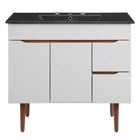 Modway - Harvest 36" Vanette de salle de bain - Gris Noir-Luminaires du jeu central 8" non inclus