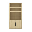Manhattan Comfort - Rivington bibliothèque moderne à 4 étagères 40" avec armoire Lot de 2 - Chêne naturel-Les étagères réglables offrent un rangement personnalisable pour tout, des livres hauts aux objets décoratifs