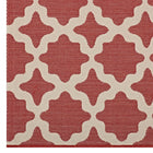 Modway - Cerelia Treillis marocains intérieurs et extérieurs Tapis de comédie 8 pi l x 10 pi L - Rouge et beige-Polypropylène 100% doux