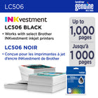 Brother - LC506BKS Cartouche d’encre noire authentique à rendement standard-Les cartouches d’encre noire à rendement standard LC506BKS authentiques de Brother offrent des résultats fiables et constants