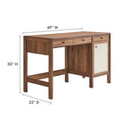 Modway - Capri Grains de bois de 49" Bureau - Noyer-Construction en MDF et panneau de particules