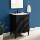 Modway - Render 24" Vanette de salle de bain - Noir Blanc-Comptoir intégré