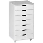 Vinsetto - Armoire de classement mobile format lettre/A4 avec tiroirs et roulettes - blanc-Le plateau peut accueillir des imprimantes, des scanners ou exposer des objets personnels 
