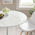 Modway - Lippa Rond de 36 po Faux marbre Table à manger, Blanc-Sièges 2