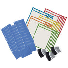 Charles Leonard Kit de 90 pièces pour tableau blanc effaçable à sec : pochettes, chiffons et marqueurs, format poche avec pointe ogive, noir.-Ce kit scolaire pratique contient tout ce dont vous avez besoin : des pochettes effaçables à sec résistantes, des marqueurs et des chiffons multi-usages.