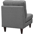 Modway - Empress Tissu rembourré Chaise longue - Gris-Capsules de pied non marquées