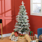 HOMCOM - Arbre de Noël artificiel floqué avec pointes de branches réalistes-Aspect naturel avec certaines branches ressemblant à de vraies branches 