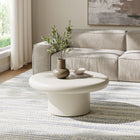 Modway - Argos Intérieur - Terrasse extérieure Rond de béton Table basse - Blanc-Pieds de nivellement non marqués