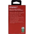 Staples - adaptateur USB-C à HDMI-Unidirectionnel – Envoie du contenu d’un ordinateur à port USB-C à un écran HDMI