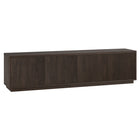 Hudson&Canal - Meuble TV Hanson pour téléviseurs jusqu'à 85 pouces - Alder Brown-Comprend quatre portes avec armoires fermées et 4 étagères pour un grand espace de rangement