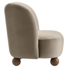 Modway - Monroe Performance Velvet Chaise d’accent - Noyer taupe-Soutien de ressort sinueux