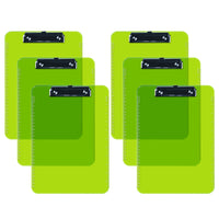 Davis Group - Planchettes à pince transparentes, format lettre, 9 po l x 12 po H – Vert - 6 par paquet-Les planchettes sont fabriquées en plastique moulé par injection résistant et durable et présentent des bords lisses