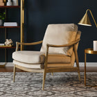Modway - Langford Performance Velvet Fauteuil d’accent - Noyer d’amande-Tissu de velours Performance