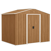 Outsunny - Remise de rangement extérieure 8 pi x 6 pi - brun foncé-Sert d'abri pour outils, d'abri pour vélos, d'abri pour scooter électrique ou de rangement pour bacs de jardin
