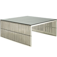 Modway - Gridiron Table basse - Argent-Table d’appoint moderne parfaite