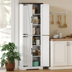HOMCOM - Armoire de rangement 72 po pour salle à manger - blanc-Portes de grange classiques et poignées vintage ajoutant un charme campagnard intemporel 