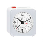 Marathon Watch - Mini réveil analogique sans tic-tac avec rétroéclairage automatique et fonction Snooze - Blanc-Silent Smooth Sweep: This clock was engineered with a silent, continuous-sweep second hand quartz movement. It does not emit a ticking sound.