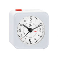 Marathon Watch - Mini réveil analogique sans tic-tac avec rétroéclairage automatique et fonction Snooze - Blanc-Silent Smooth Sweep: This clock was engineered with a silent, continuous-sweep second hand quartz movement. It does not emit a ticking sound.