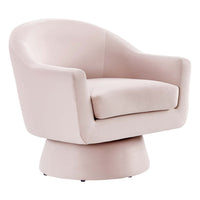 Modway - Astral Performance Velvet Tissu et bois Chaise pivotante - Rose-Chaise pivotante d’accent