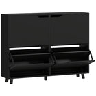 HOMCOM - Armoire à chaussures avec 4 tiroirs rabattables pour rangement - noir-Peut contenir jusqu'à 16 paires de chaussures, gardant votre entrée propre et sans encombrement 