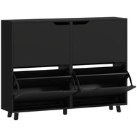 HOMCOM - Armoire à chaussures avec 4 tiroirs rabattables pour rangement - noir-Peut contenir jusqu'à 16 paires de chaussures, gardant votre entrée propre et sans encombrement 