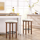 Modway - Fable Tissu Boucle Tabourets de comptoir - Ivoire de noyer - Ensemble de 2-Tissu boucle Tissu Rembourrage