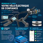 Gyrocopters - Vélo électrique Zapphire pour adolescents - Vitesse 32 km/h - Autonomie (assistance) 91 km - Noir - Lot de 2-Le système de gestion de la batterie (BMS) intégré protège contre la surcharge et la surchauffe, tandis que la batterie amovible permet une recharge en toute sécurité et intègre un port USB pour vos appareils mobiles