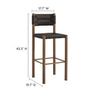Modway - Parkland Terrasse extérieure Rotin et aluminium Tabourets de bar - Noyer - Ensemble de 2-Dossier et siège en rotin synthétique
