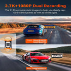 Vantrue - Caméra embarquée double S1 Pro avant et arrière avec carte SD 64 Go-Wifi 5ghz intégré permettant prévisualisation lecture téléchargement partage et contrôle de la caméra via l application vantrue