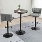 HOMCOM - Table de bar ronde, assemblage facile pour bar à domicile, petite salle à manger - brun-Le plateau de table en orme présente une finition polie avec un aspect vieilli anti-rayures 