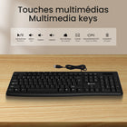 Intekview - Ensemble clavier et souris filaires - Bilingue-Ergonomique : Dimensions pensées pour le confort d’utilisation et gain d’espace sur le bureau.