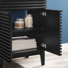Modway - Render 24" Armoire de toilette de salle de bain (lavabo non inclus) - Noir-Coiffeuse à grains de noyer