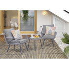 Manhattan Comfort - Ensemble moderne de patio Cannes pour 2 personnes avec table d’appoint - Gris - Lot de 3-Dimensions de la table d’appoint : 47 cm de longueur, 47 cm de profondeur, 45 cm de hauteur