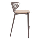 Zuo - Silues Tabouret de comptoir - Taupe/Brun - Ensemble de 2-Dimensions: 20,3 po L x 17,3 po L x 34,1 po H
