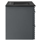 Modway - Render Fixation murale de 30" Vanette de salle de bain - Gris Noir-Tiroirs à extension complète