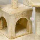 PawHut - Arbre à chat 71 po, tour avec griffoir, maisons, jouets - beige-Matériau : Panneau de particules, peluche, sisal 