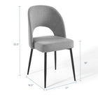 Modway - Rouse Tissu rembourré Fauteuil d’appoint de salle à manger - Noir Gris clair-Rembourrage en tissu doux
