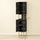 Kleankin - Armoire colonne de salle de bain autoportante 67 po H - noir-Conception haute et étroite qui économise de l'espace dans votre salle de bain 