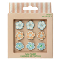 Moments of Joy - Ensemble de punaises - fleurs-Comprend 9 punaises en forme de fleur de couleurs pastel variées