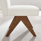 Modway - Lyra Tissu Boucle Fauteuil d’appoint de la salle à manger Ensemble de 2 - Ivoire-Rembourrage en mousse dense