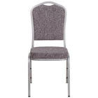 Chaise de banquet HERCULES empilable, dossier couronne, tissu à chevrons, siège épais 2 1/2 po, cadre argenté (FD-C01-S-12-GG)-Chaise de banquet multi-usages